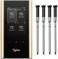Sync Gold Wireless WiFi Meat Thermometer, 4 Slim Probes, 6 Sensors, 10x Stronger Signal, ±0.5℉ Accuracy, Smart Base Direct Setup, Reliable Reading Through Kamado Grill, BBQ, Oven, Smoker, Air Fryer by Unknown