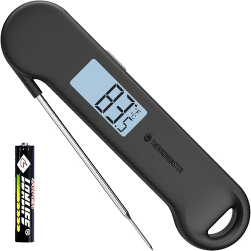 0.5 Sec Instant Read Outdoor Fryer Thermometer Digital, Black by ThermoMonster