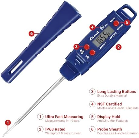 Escali DHP3 Digital Meat Thermometer, IPX7 Waterproof, Backlit Display - Image 4