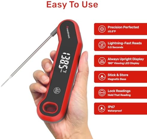 0.5 Sec Instant Read Meat Thermometer Digital, ±0.5℉ Accuracy - Image 2