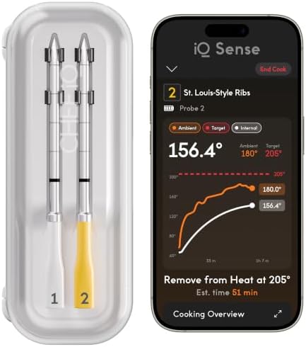 CHEF iQ Sense | Smart Wireless Meat Thermometer | 2 Ultra-Thin Probes | WiFi Unlimited Range | 1000°F Heat Safe | 5 Sensors | BBQ, Grill, Oven, Smoker, Air Fryer | Gen3 by Unknown
