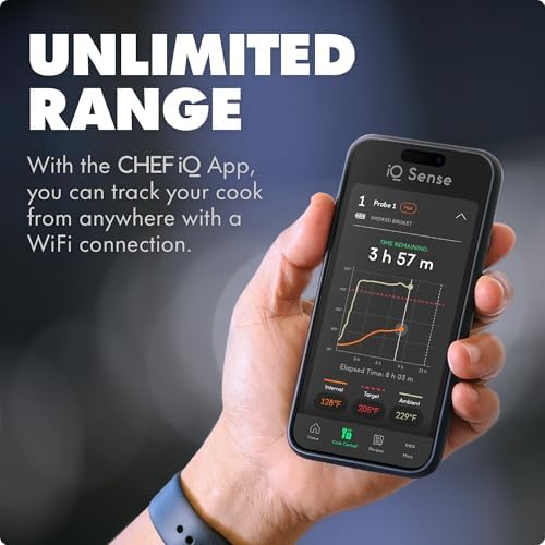 CHEF iQ Sense | Smart Wireless Meat Thermometer | 3 Ultra-Thin Probes | WiFi Unlimited Range | 1000°F Heat Safe | 5 Sensors | BBQ, Grill, Oven, Smoker, Air Fryer | Gen3 - Image 4