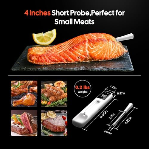 Short Probe Wireless Meat Thermometer，1000Ft Bluetooth for BBQ, Grill, Oven - Image 3