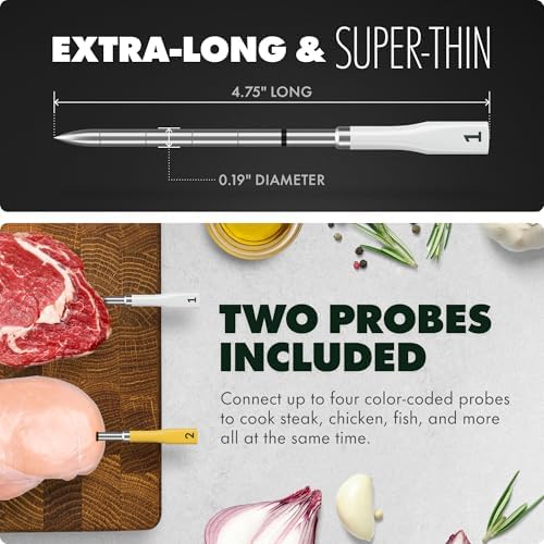 CHEF iQ Sense | Smart Wireless Meat Thermometer | 2 Ultra-Thin Probes | WiFi Unlimited Range | 1000°F Heat Safe | 5 Sensors | BBQ, Grill, Oven, Smoker, Air Fryer | Gen3 - Image 5
