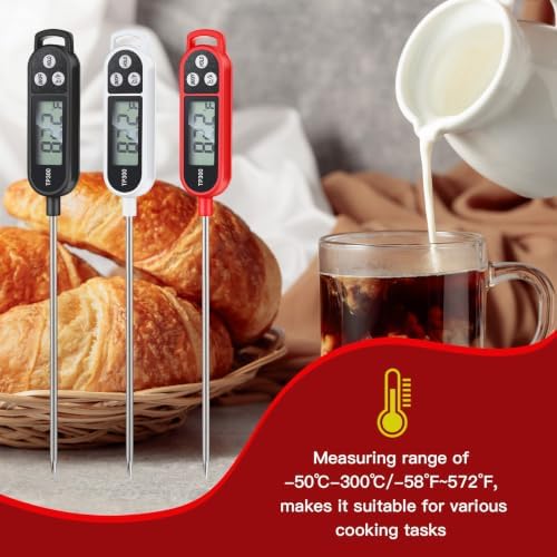 Copkim 24 Pcs Instant Read Meat Thermometer Long Probe,Black, White, Red - Image 5