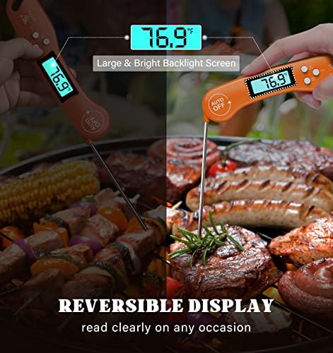 Digital Meat Thermometer, Instant Read Dial Thermometers for Cooking Orange - Image 4
