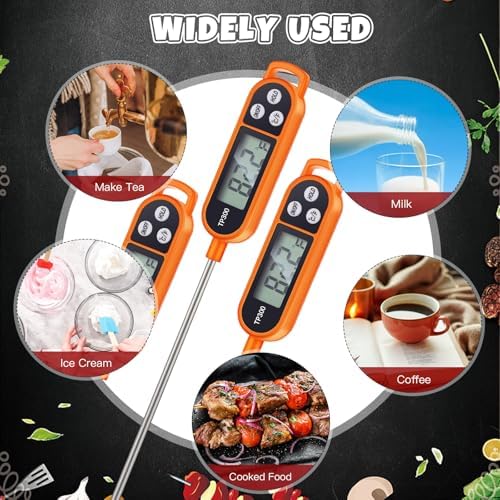 Copkim 6 Pcs Instant Read Meat Thermometer Long Probe,Orange - Image 5