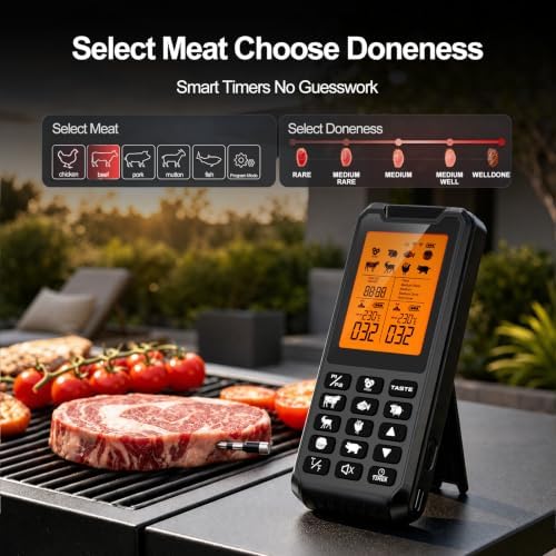 HOPEPOP Wireless Bluetooth Meat Thermometer Digital for Grill Smoker BBQ - Image 5
