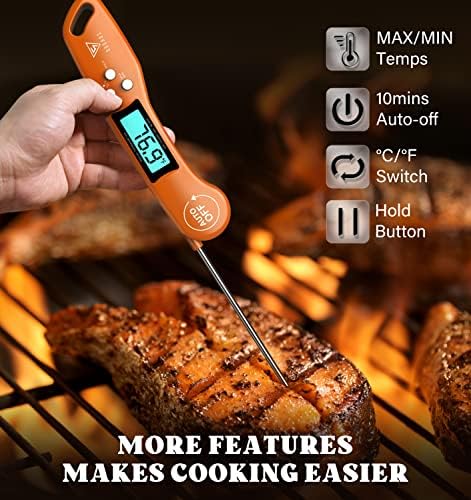 Digital Meat Thermometer, Instant Read Dial Thermometers for Cooking Orange - Image 5