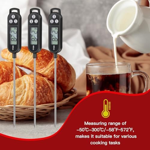 Copkim 12 Pcs Instant Read Meat Thermometer Long Probe,Black - Image 3