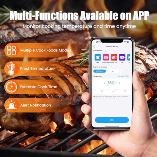 Bluetooth Meat Thermometer Digital for Grilling, Smoking, BBQ, Oven - Image 3