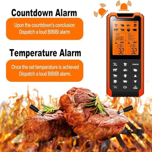 Smart Bluetooth Meat Thermometer - Long Range Wireless Food Thermometer, Digital Meat Thermometer with Dual Probes for BBQ Grill, Oven, Smoker, Air Fryer - Image 5