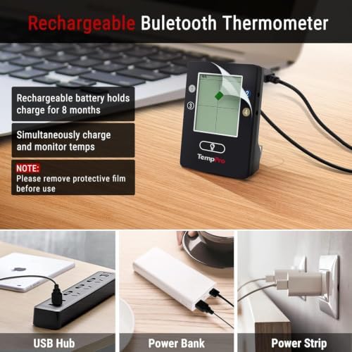 TempPro TempSync 650FT Bluetooth Meat Thermometer with 4-Probes, - Image 4