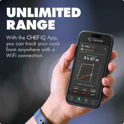 CHEF iQ Sense | Smart Wireless Meat Thermometer | 3 Ultra-Thin Probes | WiFi Unlimited Range | 1000°F Heat Safe | 5 Sensors | BBQ, Grill, Oven, Smoker, Air Fryer | Gen3 - Image 4