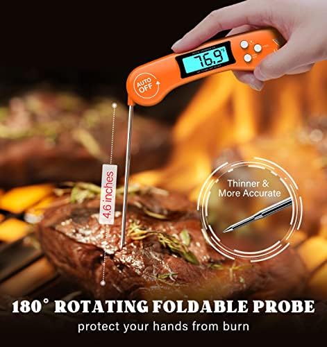 Digital Meat Thermometer, Instant Read Dial Thermometers for Cooking Orange - Image 3
