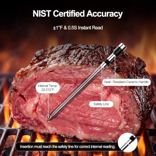 HOPEPOP Wireless Bluetooth Meat Thermometer Digital for Grill Smoker BBQ - Image 4