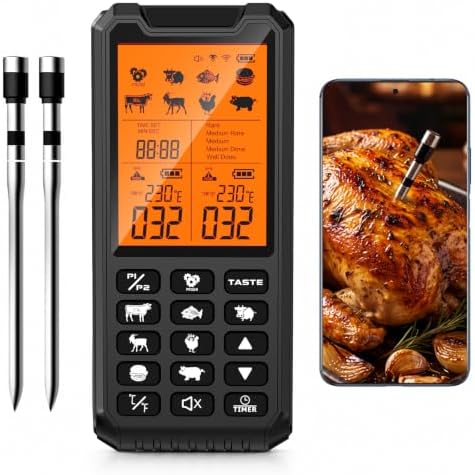 HOPEPOP Wireless Bluetooth Meat Thermometer Digital for Grill Smoker BBQ by HOPEPOP