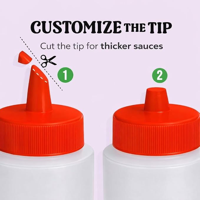 Norcalway 12 oz & 16 oz Condiment Squeeze Bottles - Image 6