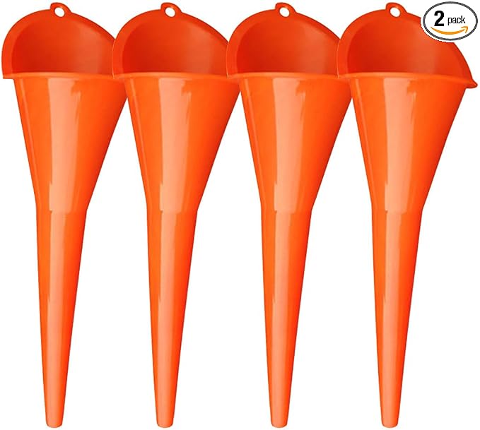 2PCS Long Neck Oil Funnels, Plastic Funnel by JOYCOURT