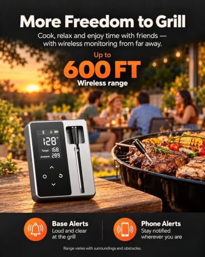 Smart Bluetooth Wireless Meat Thermometer Digital, Standalone Base - Image 2