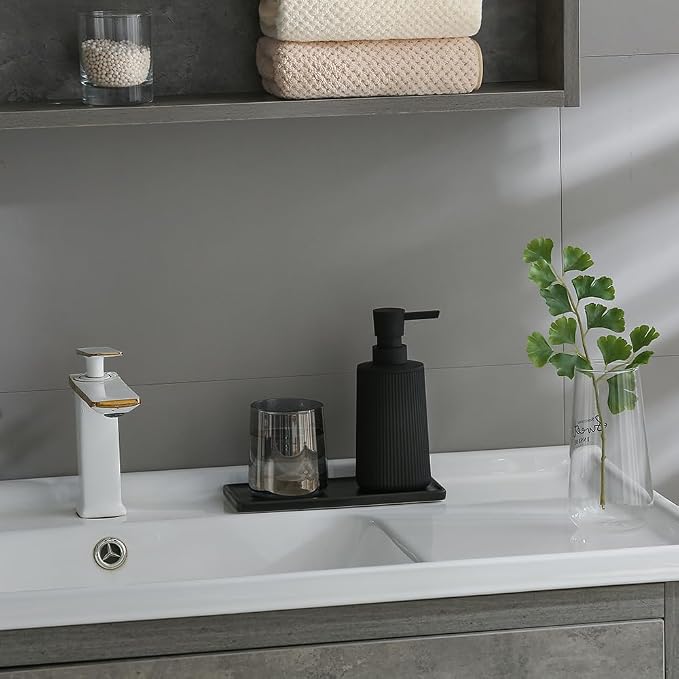 Small Soap Dispenser for Bathroom and Kitchen, Modern Farmhouse Striped Style - Image 4