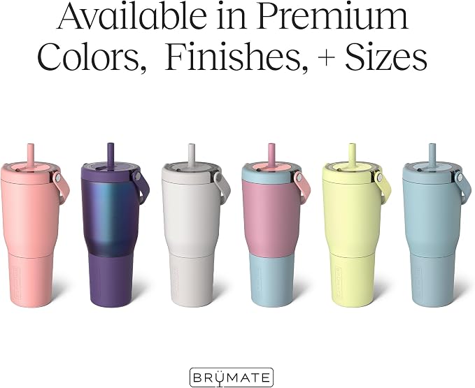BrüMate Resa 35oz 100% Leakproof Travel Tumbler with Handle & Straw | Flexible SoftSip Straw | Silicone Sleeve for Durability | Stainless Steel | Cup Holder & Travel Friendly Water Bottle | (Eclipse) - Image 3