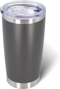 AIANJI 20oz Tumbler Bulk Stainless Steel Tumblers with Lid Vacuum Insulated Double Wall Travel Coffee Mug Powder Coated Tumbler Cup for Hot and Cold Drinks(Grey, 1 pack) by AIANJI