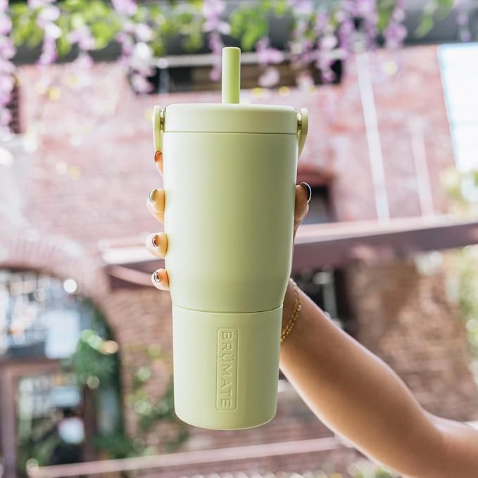 BrüMate Resa 35oz 100% Leakproof Travel Tumbler with Handle & Straw | Flexible SoftSip Straw | Silicone Sleeve for Durability | Stainless Steel | Cup Holder & Travel Friendly Water Bottle | (Cedar) - Image 9