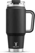 Meoky 32 oz Tumbler with Handle, Insulated Tumbler with Lid and Straw, Stainless Steel Travel Mug, Keeps Cold for 24 Hours, 100% Leak Proof, Fits in Car Cup Holder (Night) by MEOKY