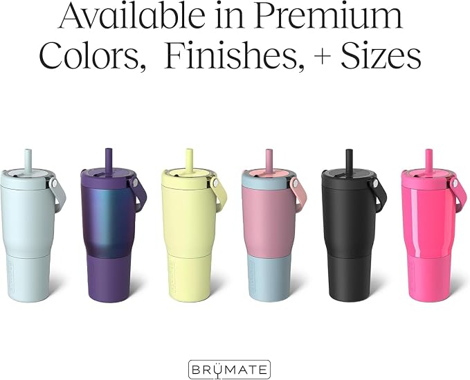 BrüMate Resa 25oz 100% Leakproof Travel Tumbler w/Handle & Straw | Flexible SoftSip Straw | Silicone Sleeve for Durability | Stainless Steel | Cup Holder & Travel Friendly Water Bottle (Primrose) - Image 4
