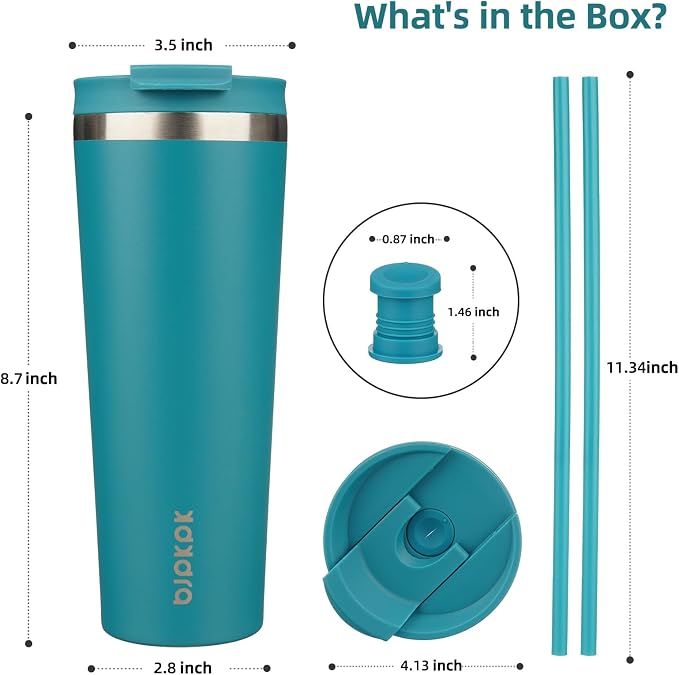 BJPKPK 26oz Tumbler With lid And Straw Stainless Steel Travel Coffee Mug Insulated Tumblers Cups,Laguna - Image 2