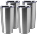 HASLE OUTFITTERS 20oz Stainless Steel Tumblers Bulk, Insulated Travel Cup with Lid, Double Wall Vacuum Coffee Mug for Cold & Hot Drinks 4 Pack, Silver by HASLEOUTFITTERS