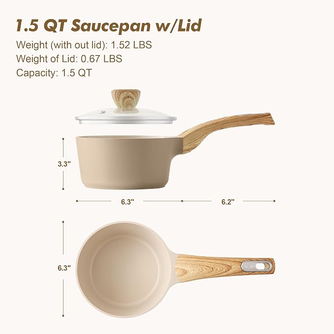 SENSARTE Ceramic Nonstick Sauce Pan - Image 6