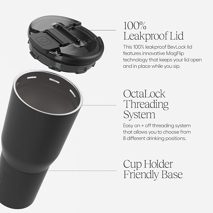 BrüMate Nav 25oz 100% Leak Proof Insulated Travel Tumbler with Magnetic BevLock™ Lid - Double Wall Cup-Holder Friendly Stainless Steel Mug (Primrose) - Image 4