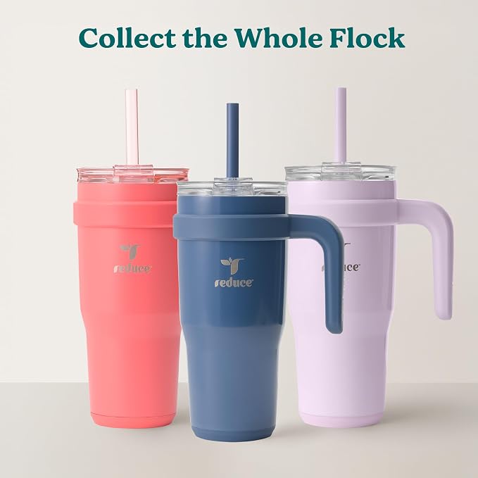 Reduce 24 oz Stainless Steel Tumbler with Handle - Dual-Wall Vacuum Insulated Travel Mug, Sweat-Proof Lid & Reusable Straw - Keeps Drinks Cold for 24 Hrs, Fits Cupholders, Dishwasher Safe -Pina Colada - Image 7