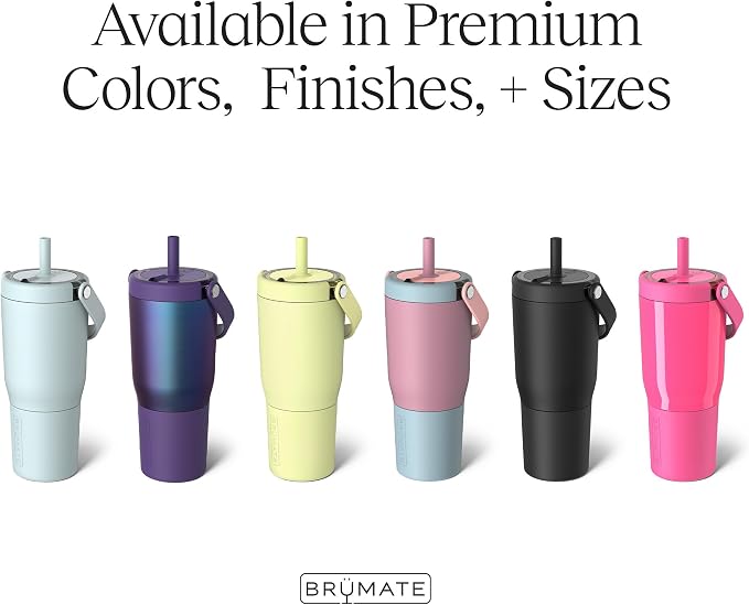 BrüMate Resa 25oz 100% Leakproof Tumbler w/Handle & Straw | Flexible SoftSip Straw | Silicone Sleeve for Durability | Stainless Steel | Cup Holder & Travel Friendly Water Bottle (Nightfall Blue) - Image 3