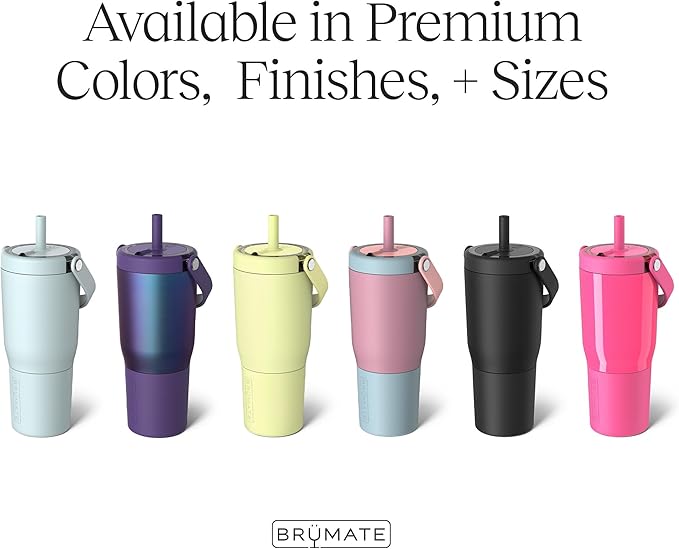 BrüMate Resa 25oz 100% Leakproof Travel Tumbler w/Handle & Straw | Flexible SoftSip Straw | Silicone Sleeve for Durability | Stainless Steel | Cup Holder & Travel Friendly Water Bottle (Matte Black) - Image 3