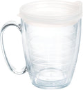 Tervis Clear & Colorful Lidded Made in USA Double Walled Insulated Tumbler Travel Cup Keeps Drinks Cold & Hot, 16oz Mug, Clear Lid by TervisTumblerCompany