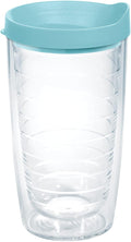 Tervis Clear & Colorful Lidded Made in USA Double Walled Insulated Tumbler Travel Cup Keeps Drinks Cold & Hot, 16oz, Blue Moon Lid by TervisTumblerCompany
