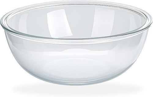 6.3 Qt Large Glass Mixing Bowl, 12.3" Clear Glass Salad Cooking Bowls by MUUBOOX