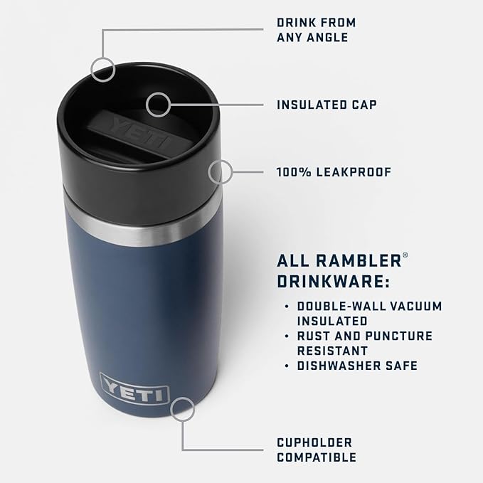 YETI Rambler 12 oz Travel Bottle, Stainless Steel, Vacuum Insulated with Leakproof Commuter Cap, Blue Camo - Image 2