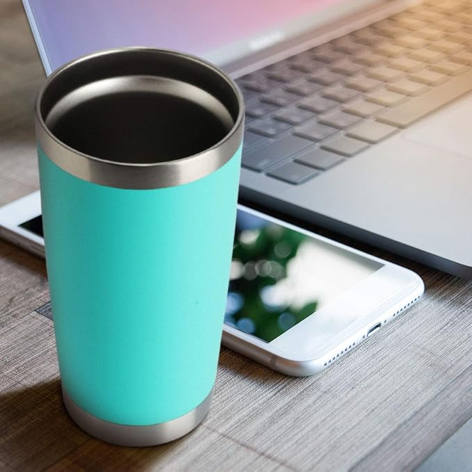 HASLE OUTFITTERS 20oz Tumblers Bulk Stainless Steel Cup with Lid Double Wall Vacuum Insulated Coffee Mug for Cold & Hot Drinks 8 Pack, Light Blue - Image 5