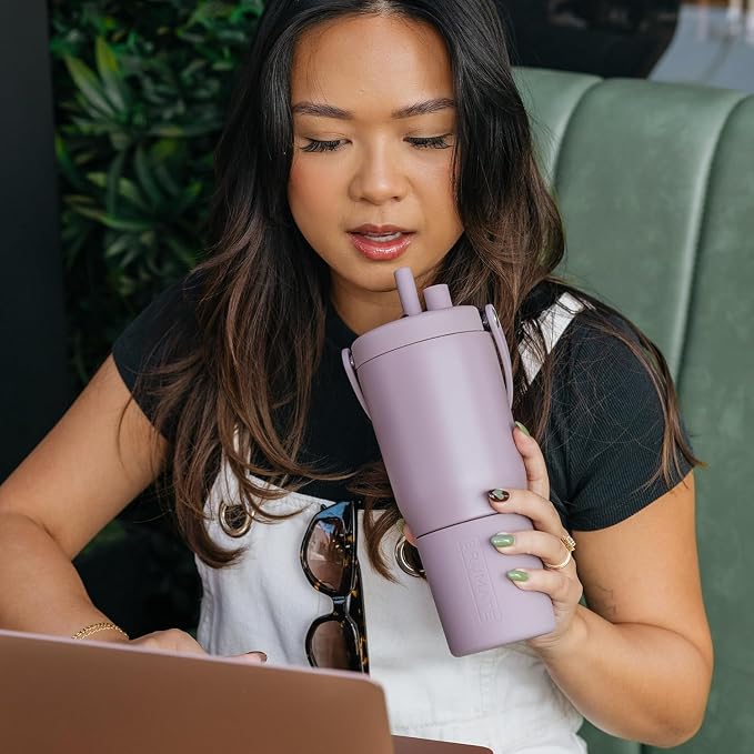 BrüMate Resa 35oz 100% Leakproof Travel Tumbler with Handle & Straw | Flexible SoftSip Straw | Silicone Sleeve for Durability | Stainless Steel | Cup Holder & Travel Friendly Water Bottle | (Cedar) - Image 6
