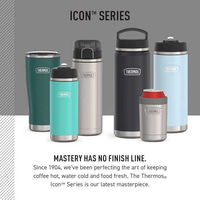 THERMOS ICON SERIES, Stainless Steel Tumbler with Slide Lock, 18 Ounce, Granite - Image 6