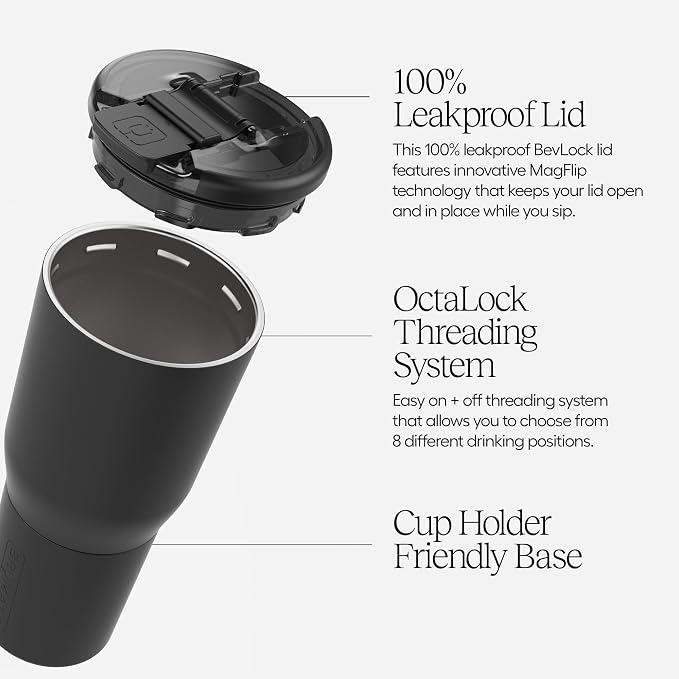 BrüMate Nav 25oz 100% Leak Proof Insulated Travel Tumbler with Magnetic BevLock™ Lid - Double Wall Cup-Holder Friendly Stainless Steel Mug (Sage) - Image 3