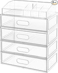 Clear Stackable Makeup Organizer by Aurblozen