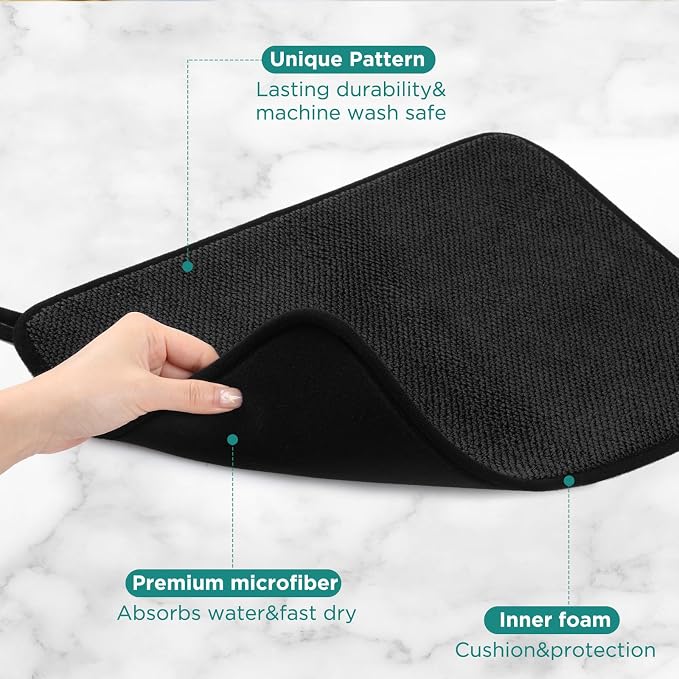 GeeRic Microfiber Dish Drying Mat, Super Absorbent Kitchen Dish Drying Pad - Image 3