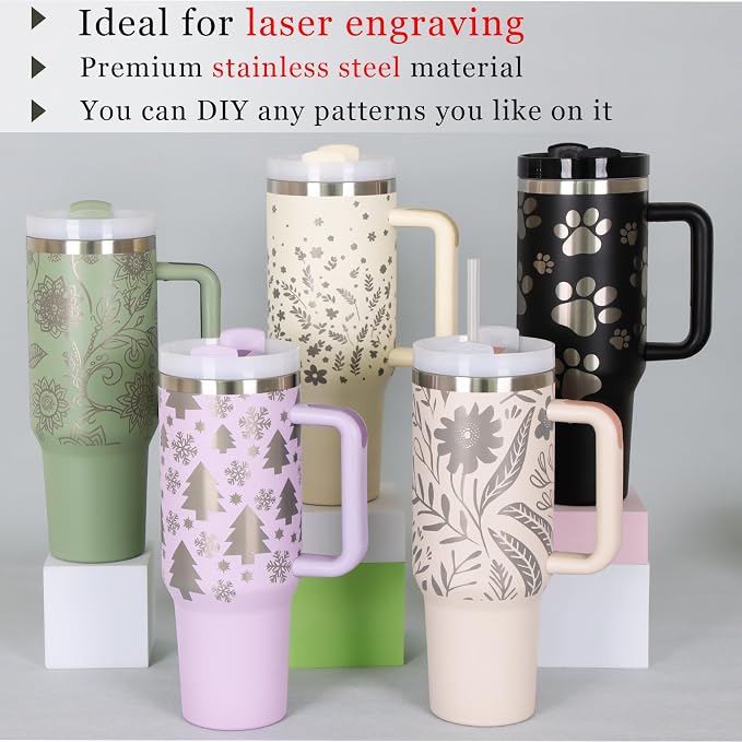 4 Pack 40 Oz Tumbler with Handle Bulk, Double Wall Vacuum Insulated Stainless Steel Tumbler with Lid and Straw, 40 oz cup with Silicone Spill Proof Stopper Set (Black) - Image 6
