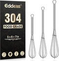 Eddeas Small Whisk Stainless Steel, Mini wire whisk 3 Pieces, 6in & 7in Tiny by Eddeas