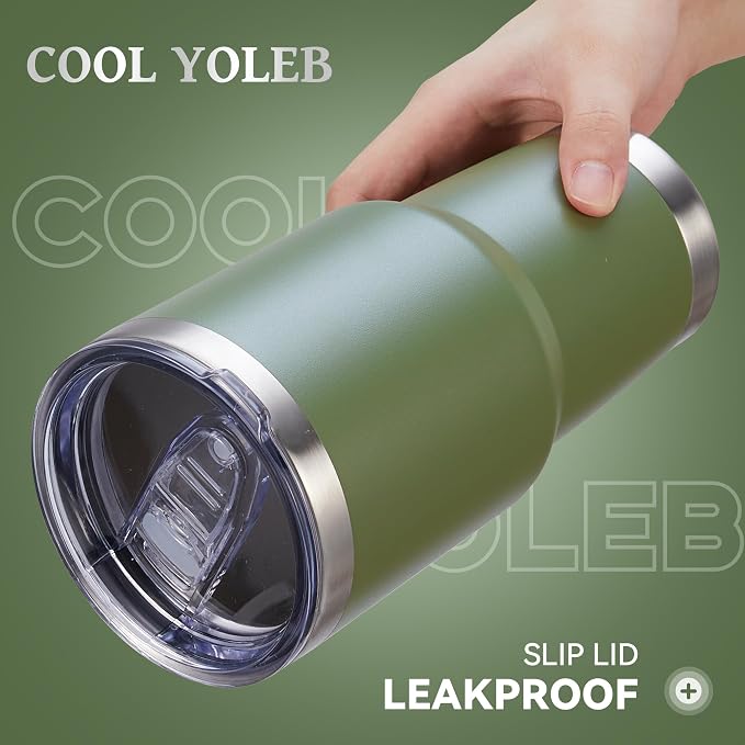 30 oz Tumbler with Lid Stainless Steel Tumblers Bulk Vacuum Insulated Cup Reusable Powder Coated Travel Mug Double Wall Leak Proof Cups Keep Cold Drinks for 12 Hours Army Green, Set of 4 - Image 2